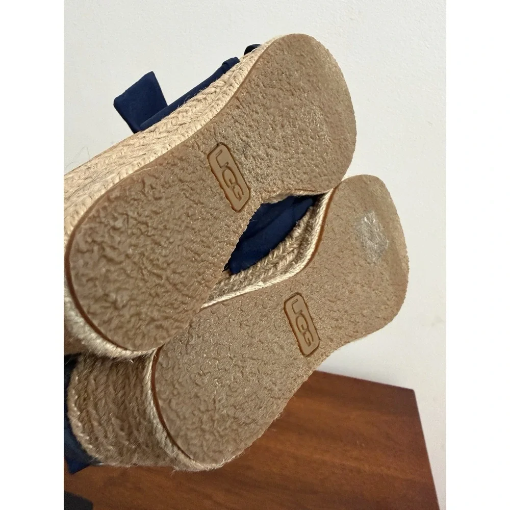 UGG Women's Navy Traci Ankle Straps Espadrilles Sandals Vacation 5.5 NWOB $110